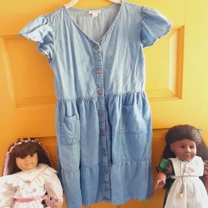 GIRLS  Denim Dress with Flutter sleeves